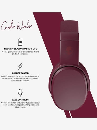 Crusher Wireless Bluetooth Over-The Ear Headphones 