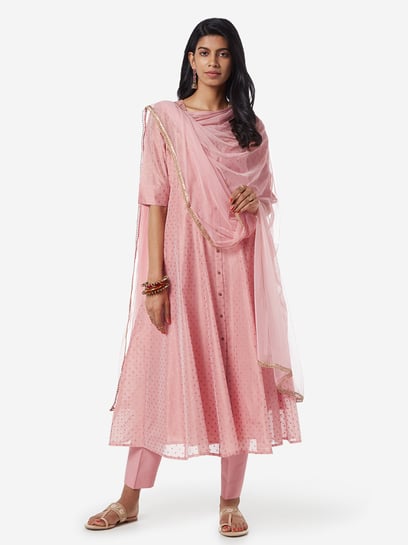 Buy Vark by Westside Pink Anarkali Kurta And Ethnic Pants Set for Women  Online @ Tata CLiQ