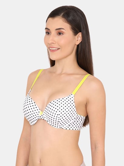 Buy Zelocity by Zivame Yellow & White Non Wired Non Padded Sports Bra for  Women Online @ Tata CLiQ