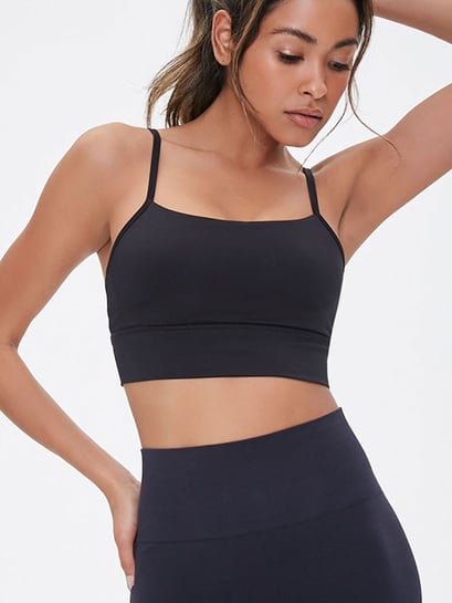 Buy Forever 21 Black Regular Fit Sports Bra for Women Online