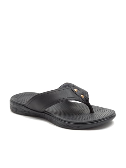 Buy Ganuchi by Franco Leone Black Grey Flip Flops for Women at