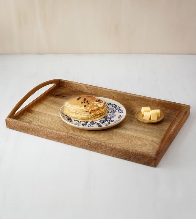 Buy Ellementry Brown Teak Wooden Tray Online @ Tata CLiQ Luxury