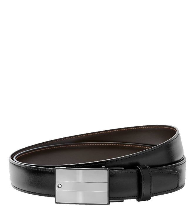Montblanc Rectangular cut-out Buckle Reversible Leather Belt Black & Brown