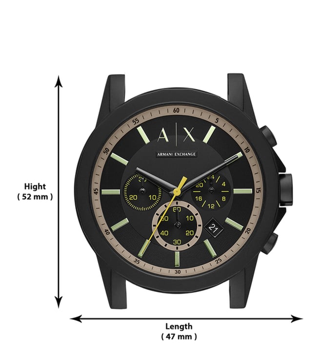Buy Armani Exchange AX1343 Outerbanks Black Dial Watch for Men Online ...