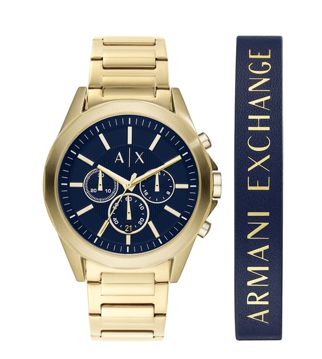 Armani exchange men's drexler blue chronograph stainless steel clearance watch