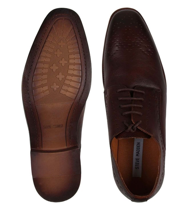 Buy Steve Madden Gable Tan Leather Derby Shoes for Men Online @ Tata ...