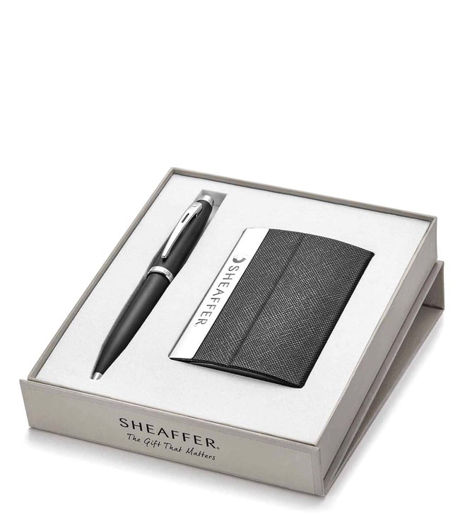 Buy Sheaffer Black & Silver Ballpoint Pen With Card Holder Online @ Tata  CLiQ Luxury