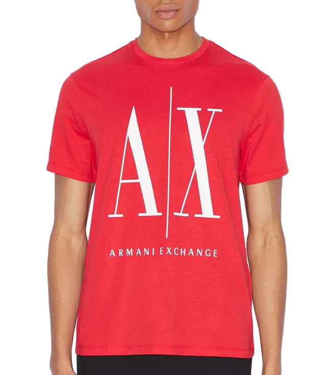 Buy Armani Exchange Absolute Red Regular Fit T-Shirt for Men Online @ Tata  CLiQ Luxury