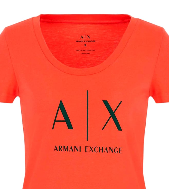 armani exchange orange t shirt