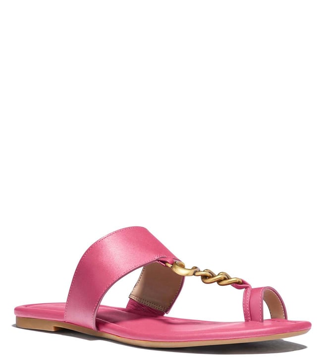 coach pink sandals