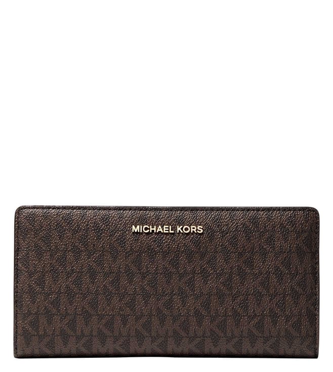 Buy MICHAEL Michael Kors Brown & Acorn Jet Set Medium Wallet for Women  Online @ Tata CLiQ Luxury