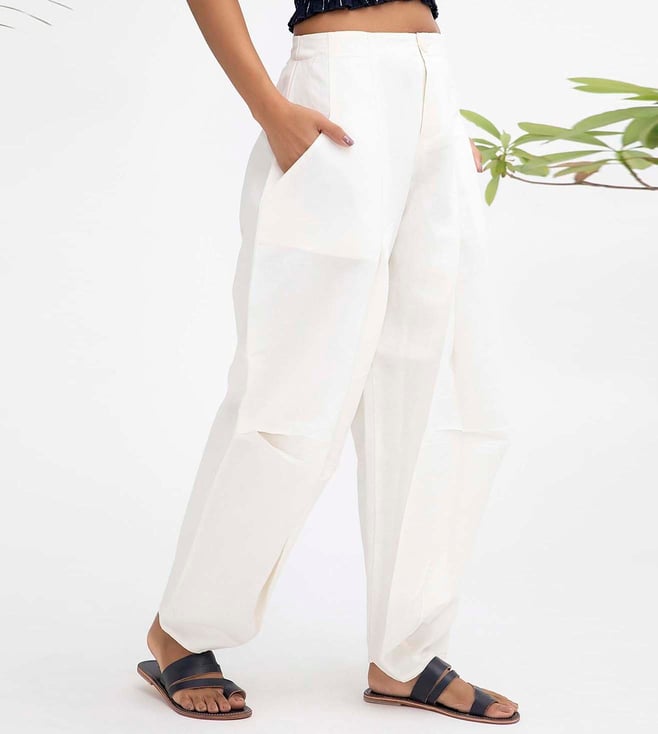 Buy Ecru Trousers  Pants for Women by RITU KUMAR Online  Ajiocom
