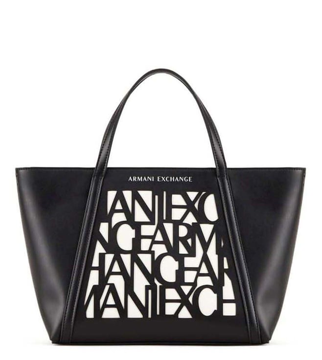 Buy Armani Exchange Black & White Large Logo Shoulder Bag for Women Online  @ Tata CLiQ Luxury