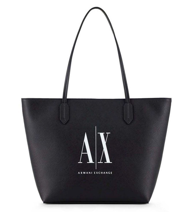 Buy Armani Exchange Nero & Bianco Large Shoulder Bag for Women Online @  Tata CLiQ Luxury
