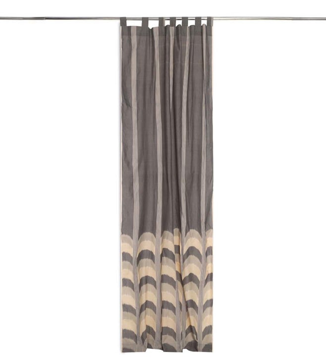 geleider vloeistof Maken Buy Aadyam Minar Smoke Grey Pochampally Curtain Online @ Tata CLiQ Luxury