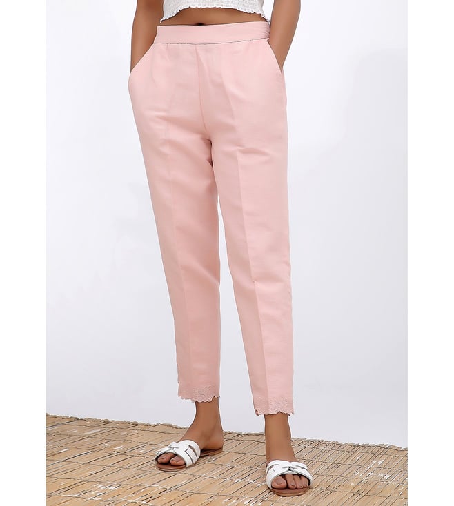 WOMENS PINK COTTON PANT Trousers  Pants