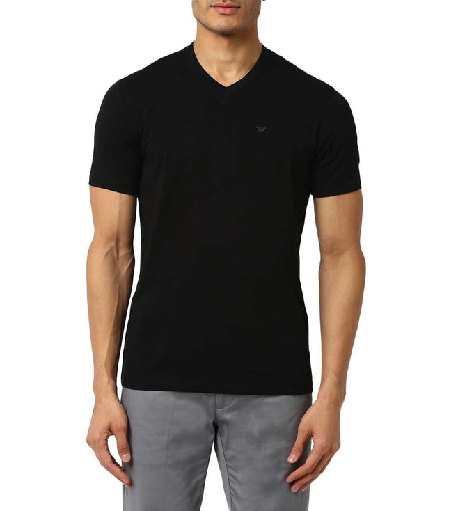 Buy Emporio Armani Nero Slim Fit T-Shirt for Men Online @ Tata CLiQ Luxury