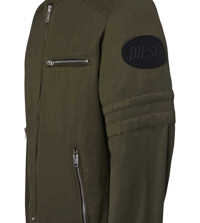 Buy Diesel Military Green J Glory Giacca Regular Fit Logo Jacket for Men Online Tata CLiQ Luxury
