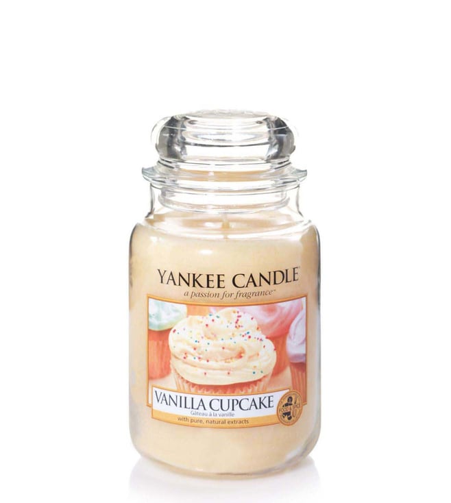 Buy Yankee Candle Yellow Classic Large Jar Vanilla Cupcake Scented Candle Original Home Candles Candle Holders Only At Tata Cliq Luxury