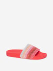 Ria Recommends : LUNA BLU by Westside Neon Orange Glitter Pattern Slides 
