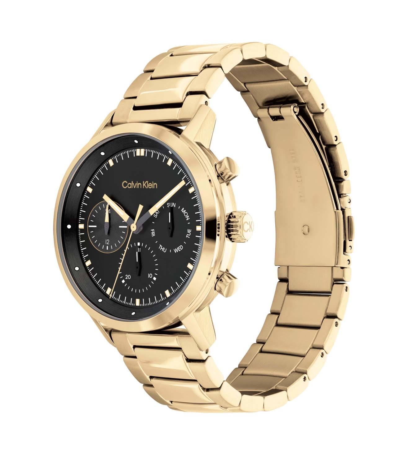Calvin Klein Multifunction Stainless Steel And Link Bracelet Watch in Black for Men Mens Watches Calvin Klein Watches 