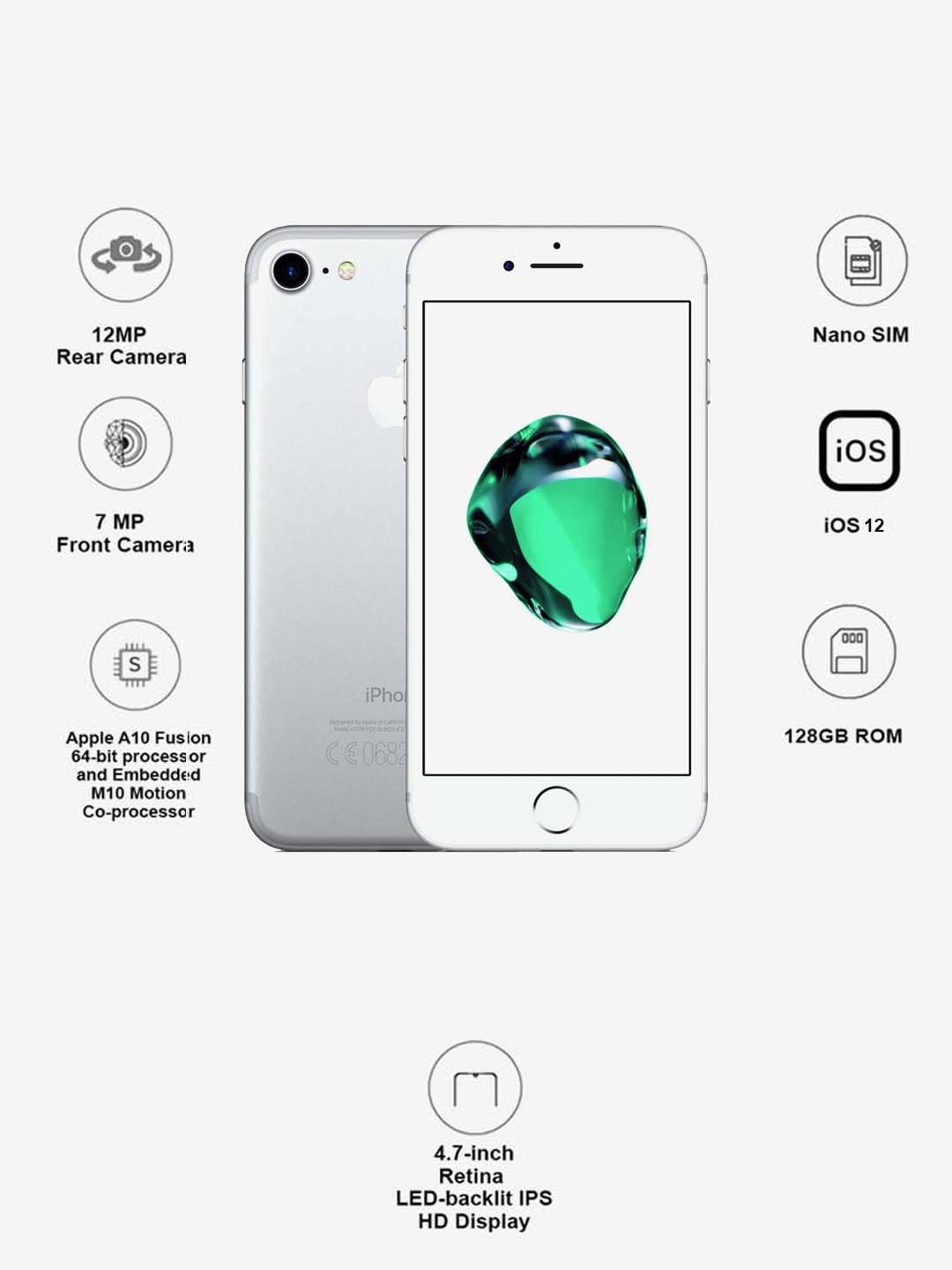 Buy iPhone 7 128GB (Silver) Online at best price in India at Tata CLiQ