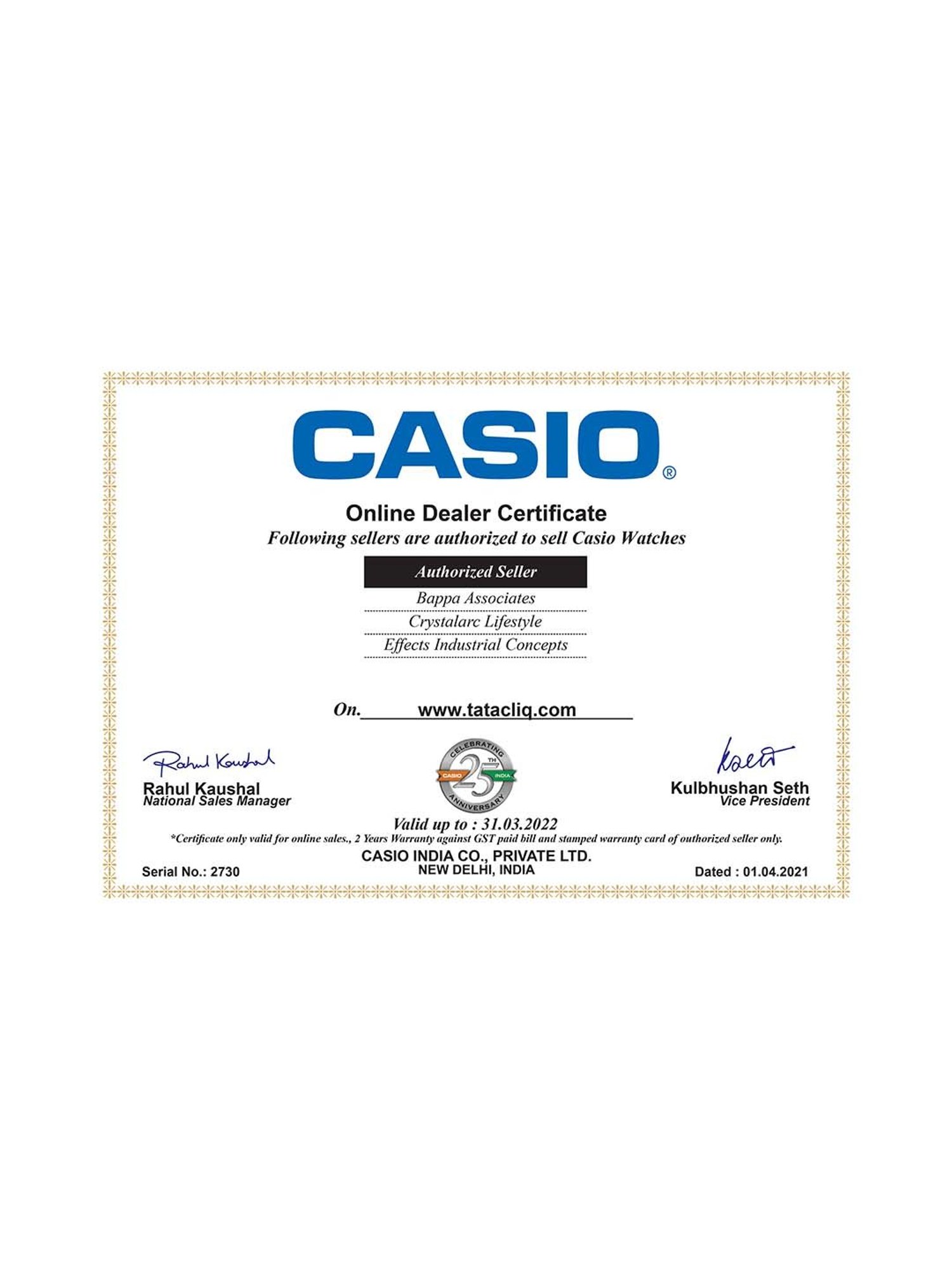 Casio authorised dealer sale