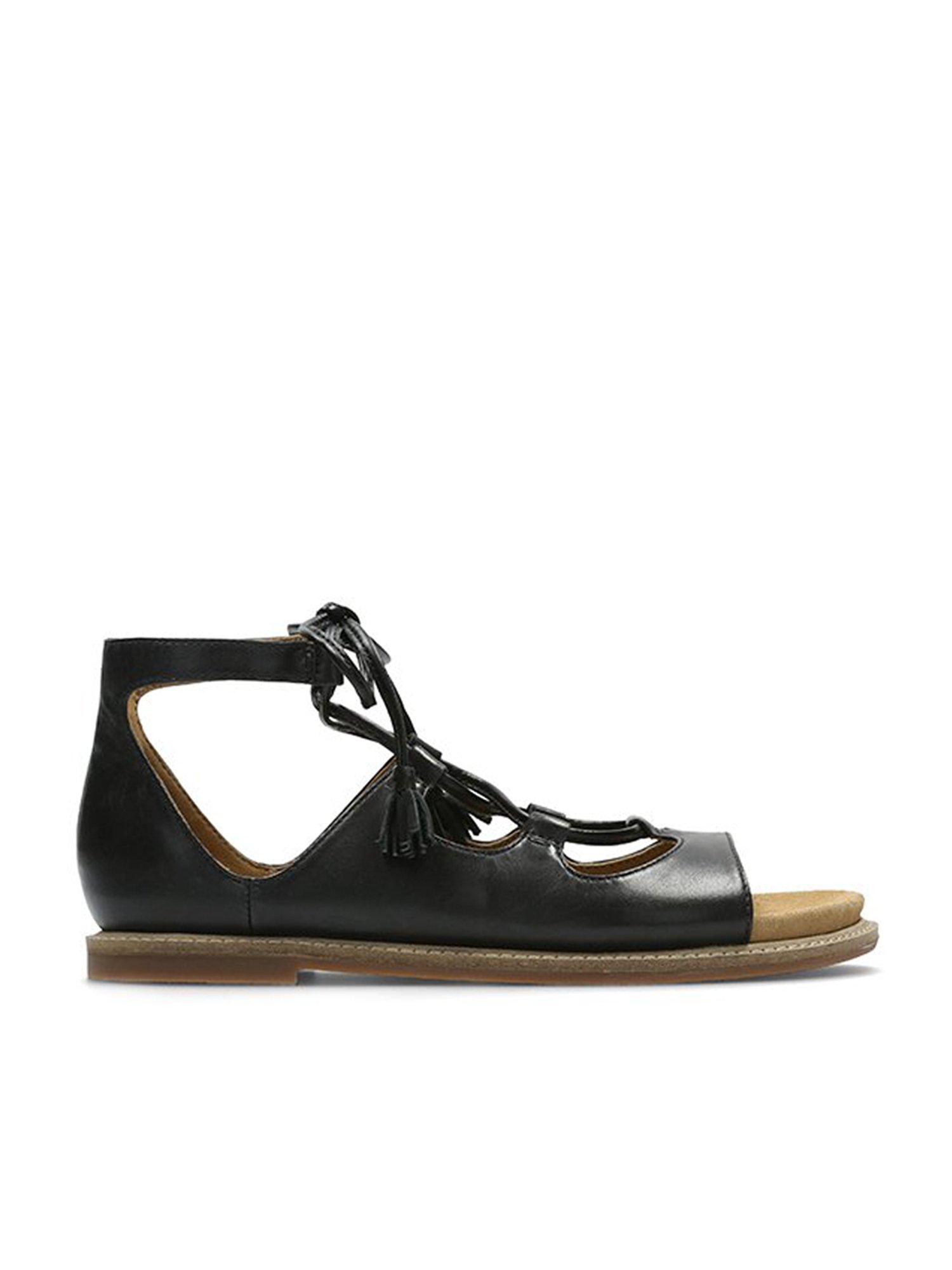 Buy Clarks Corsio Dallas Black Gladiator Sandals for Women at Best