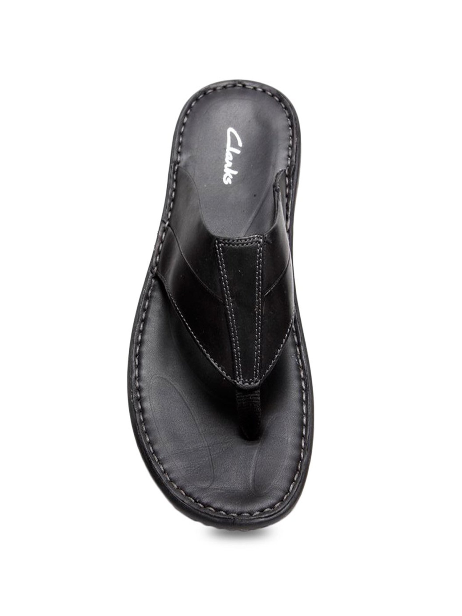 Clarks Villa Beach Black Thong Sandals 