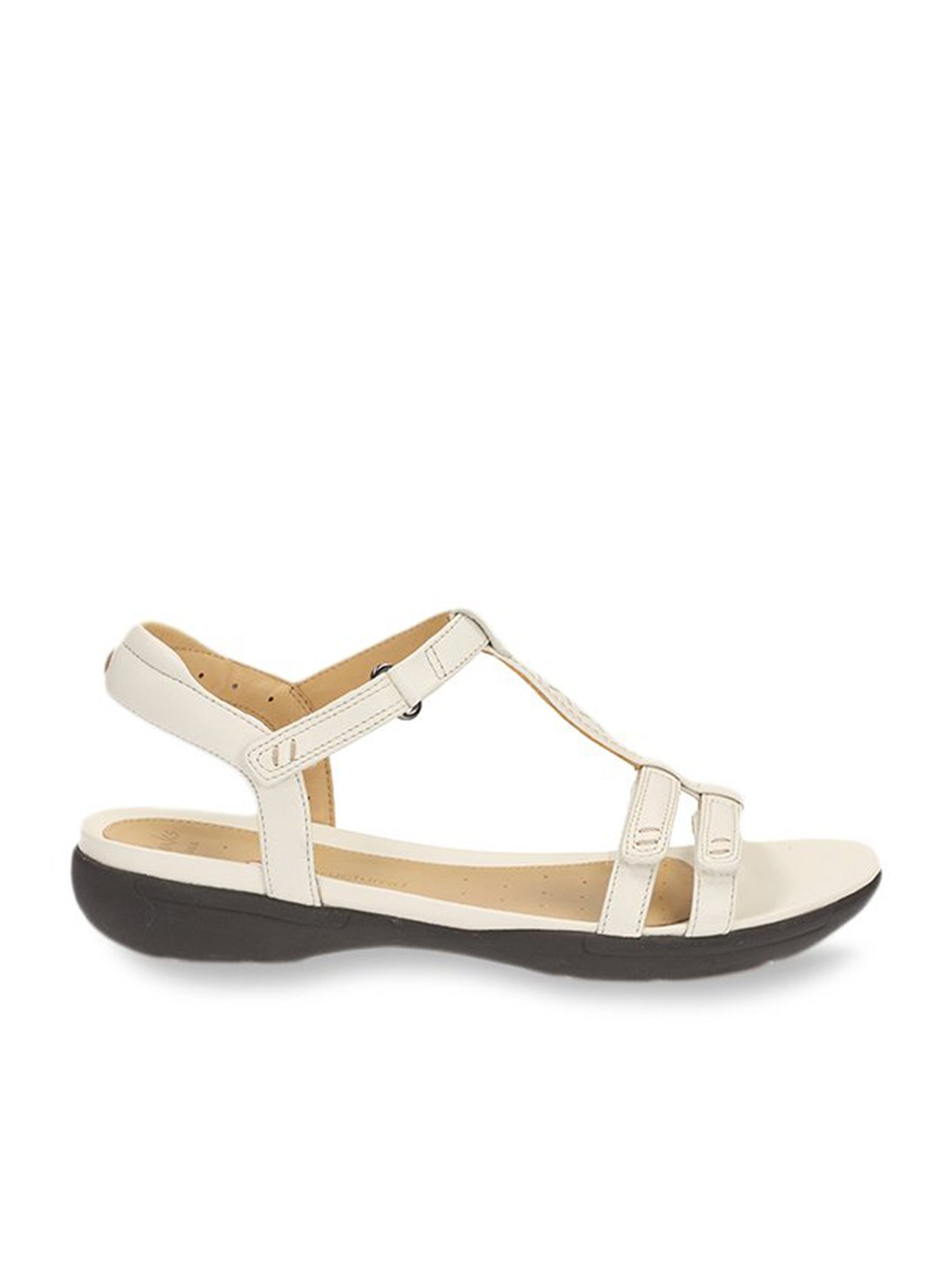 Buy Clarks Un Vaze Off White T Strap Sandals for Women at Best