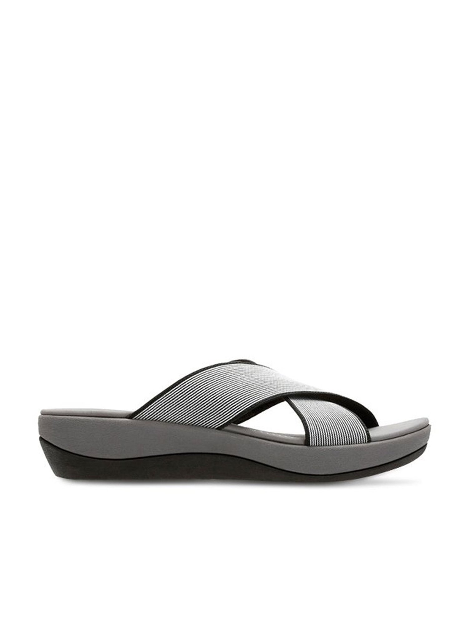 Buy Clarks Arla Elin Black White Wedge Heeled Sandals for Women