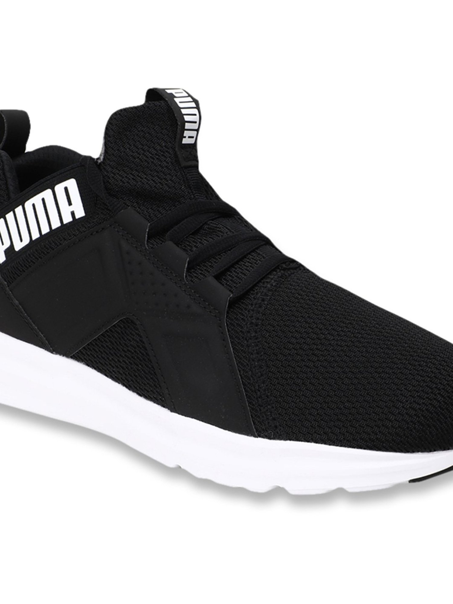 puma men black enzo mesh running shoes