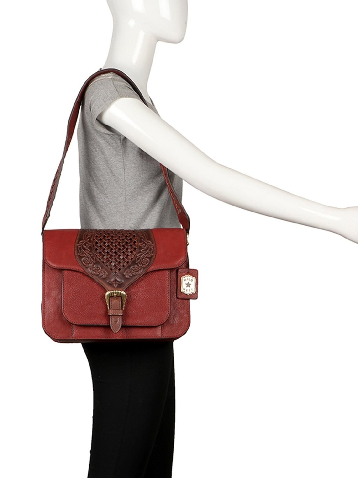 Buy Hidesign Jaxon Roma Maroon Women Tote Bags (L) online