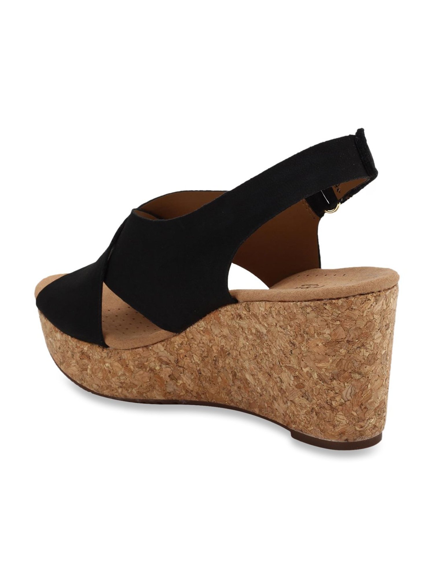 Buy Clarks Annadel Eirwyn Black Back Strap Wedges for Women at