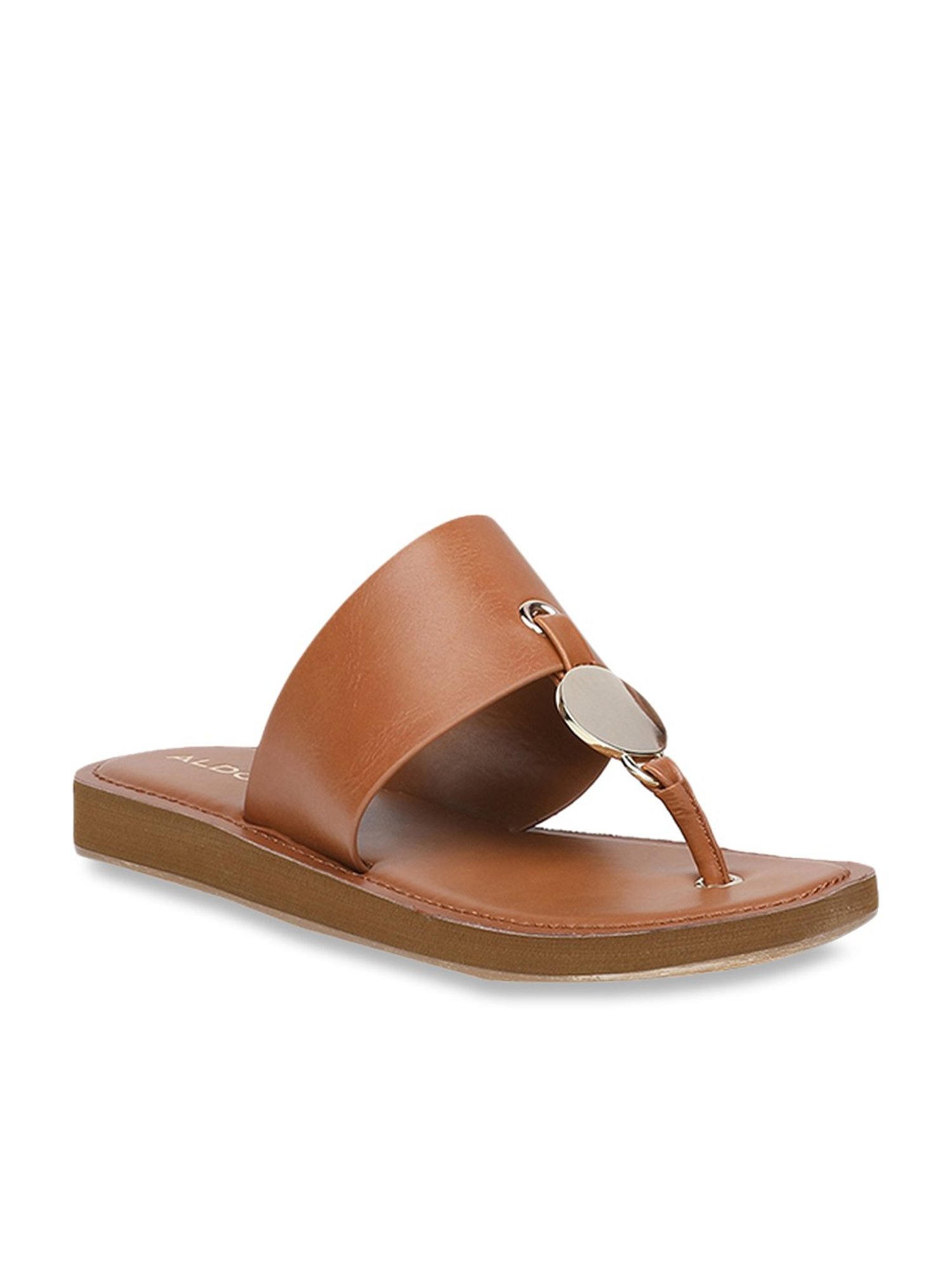 Buy Aldo Yilania Tan T Strap Sandals for Women at Best Price