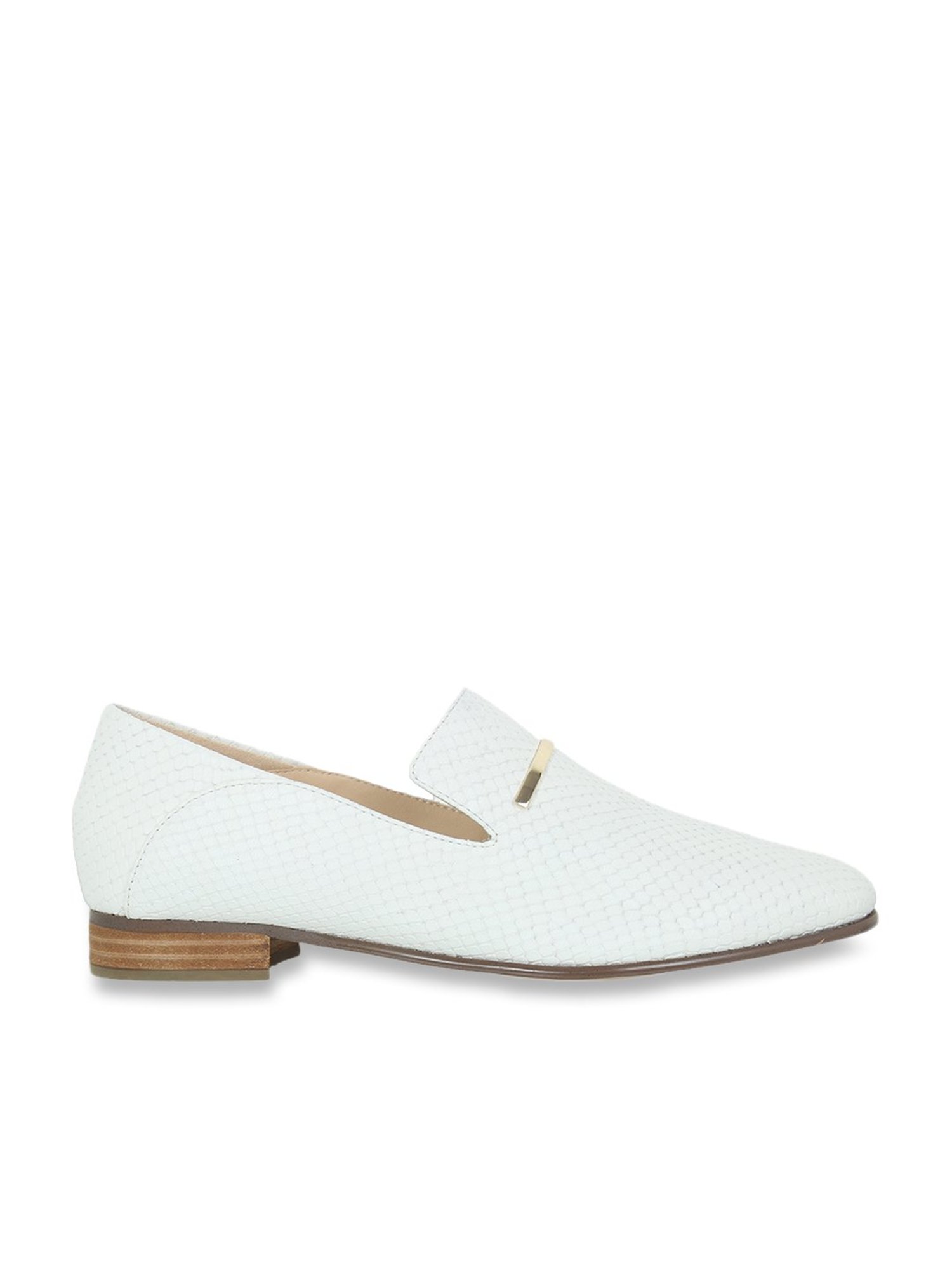 Clarks white online loafers