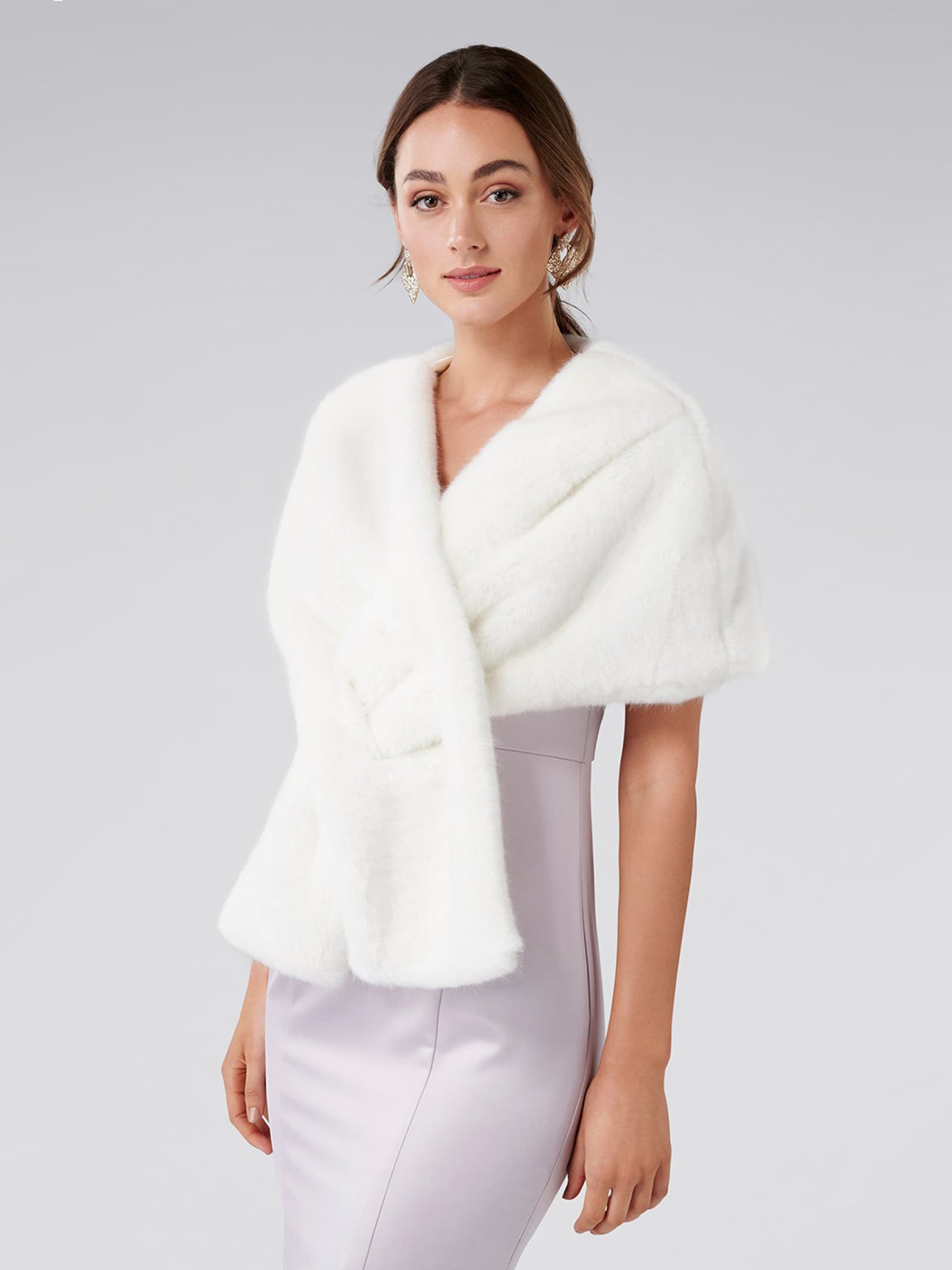 Buy Forever New Sophia Faux Fur Porcelain Wrap for Women Online