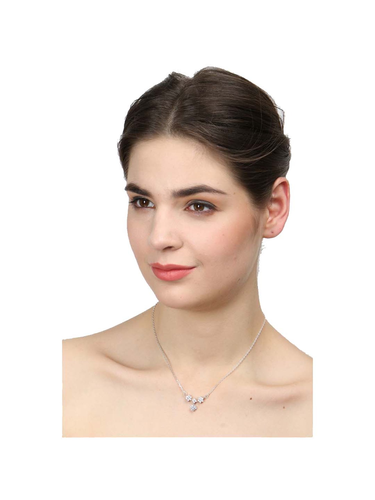 makeover by shimah on Buy Clara Lily 92 5 Sterling Silver Pendant With Chain Online At Best Prices Tata Cliq