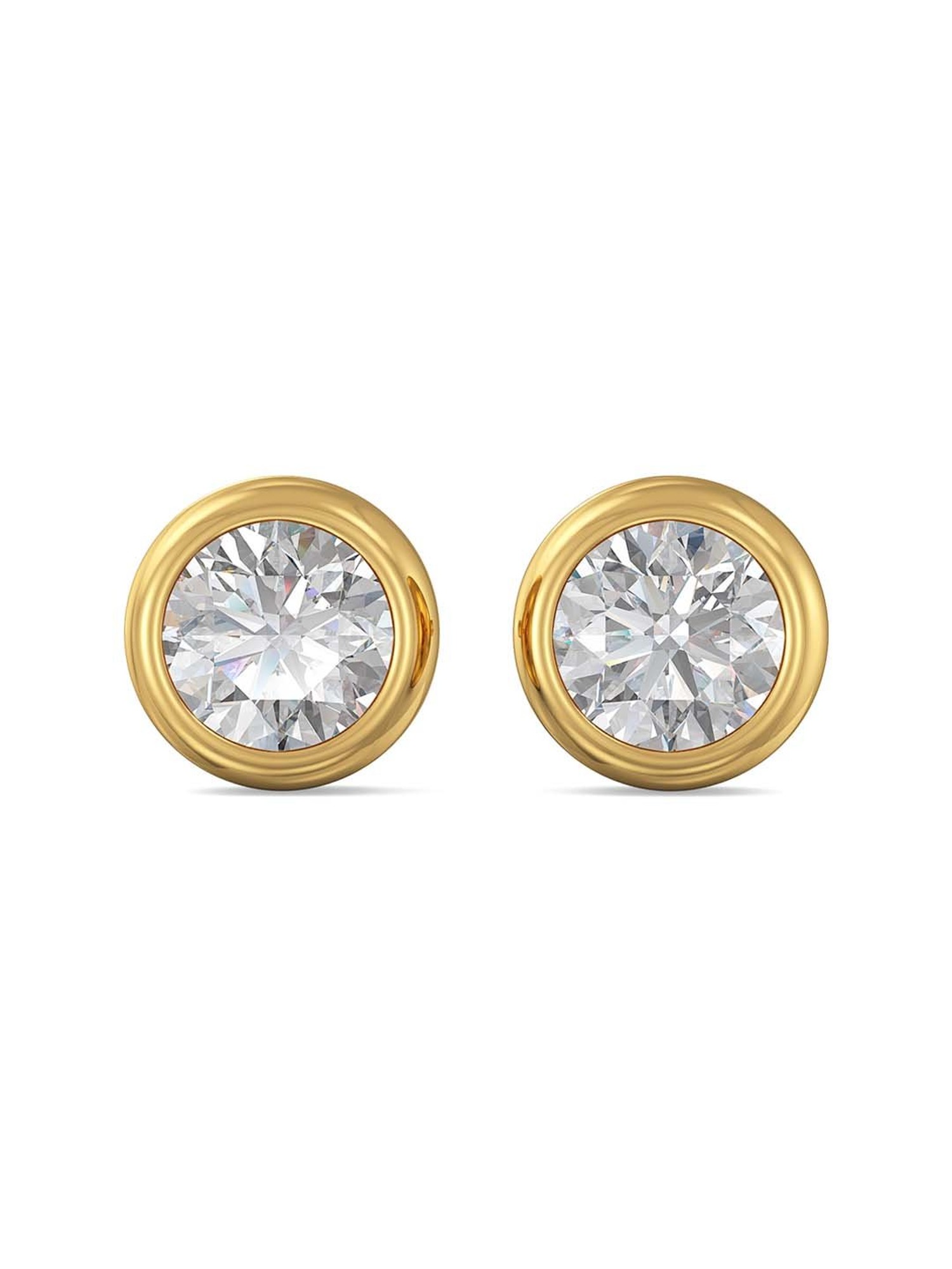 Diamond Stud Earrings | 1/2ct Black Single Diamond Stud Earring in 14k  Yellow Gold | SuperJeweler