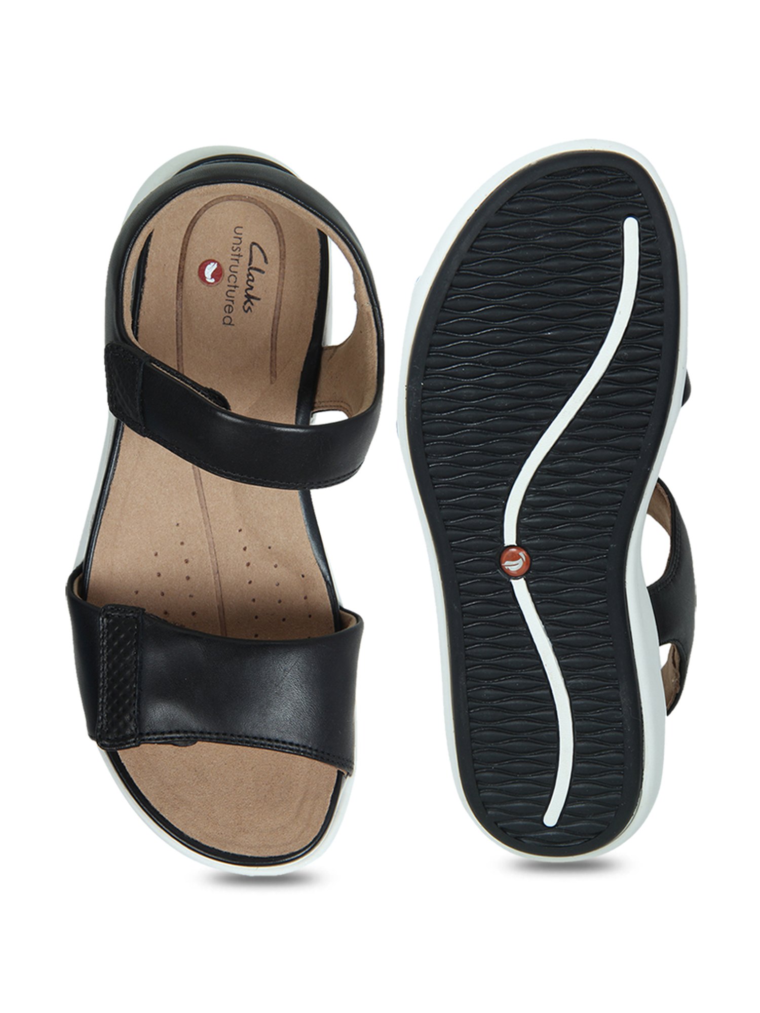 Clarks Unstructured Leather Sandals For Men (Brown) S… - Gem