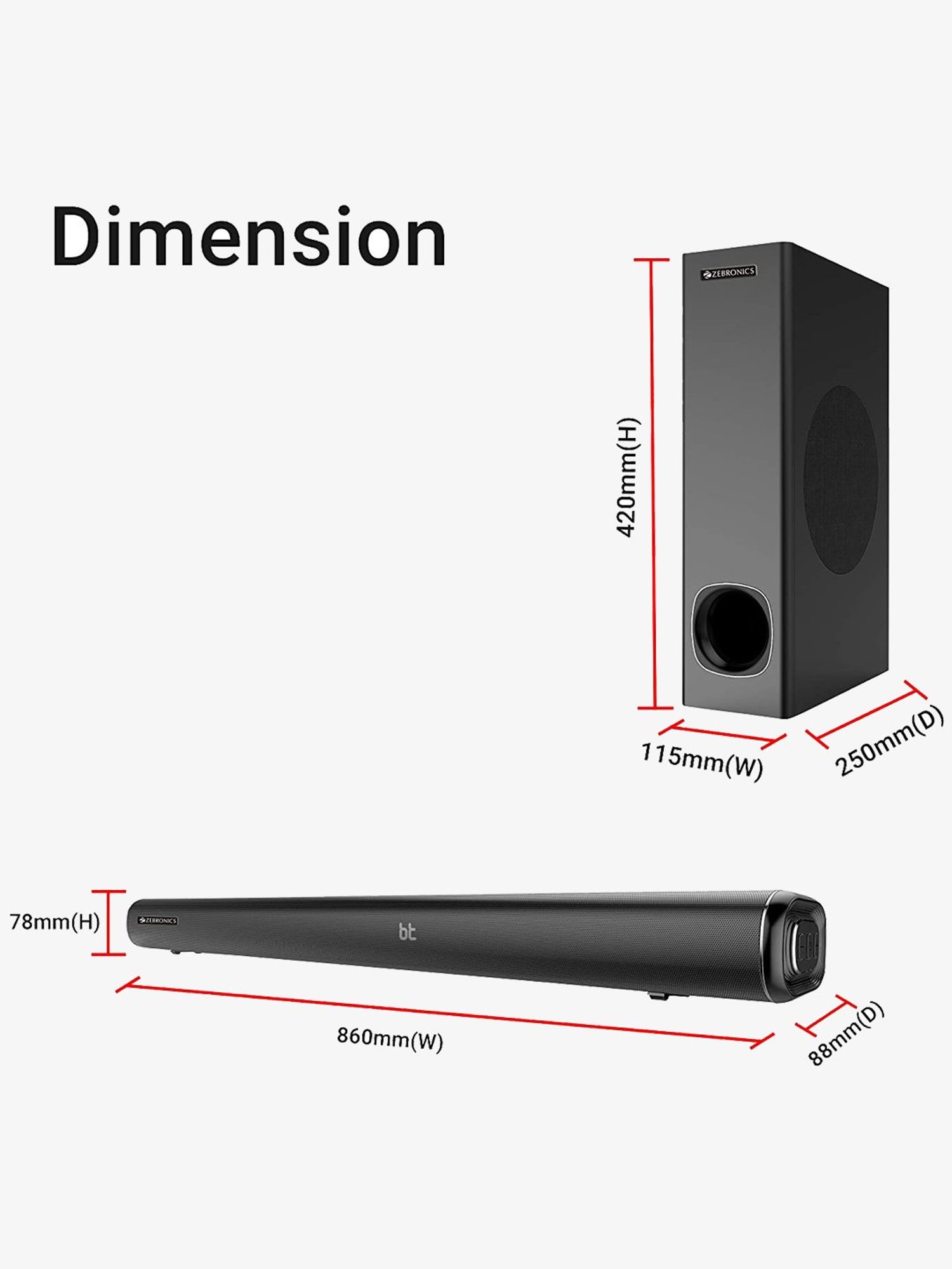 zebronics juke bar 4000 soundbar with subwoofer