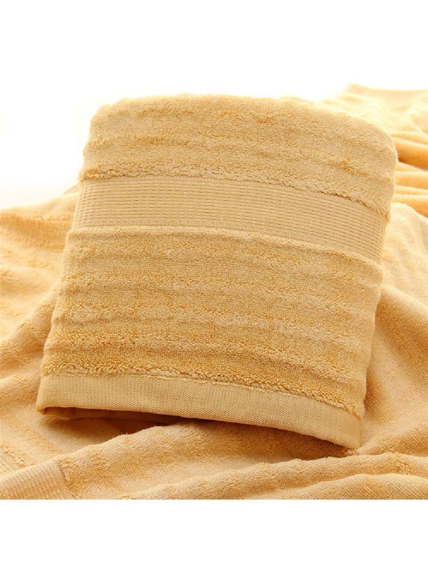 Buy Mush Mustard Bamboo 600 GSM Bath Towel Set of 1 at Best