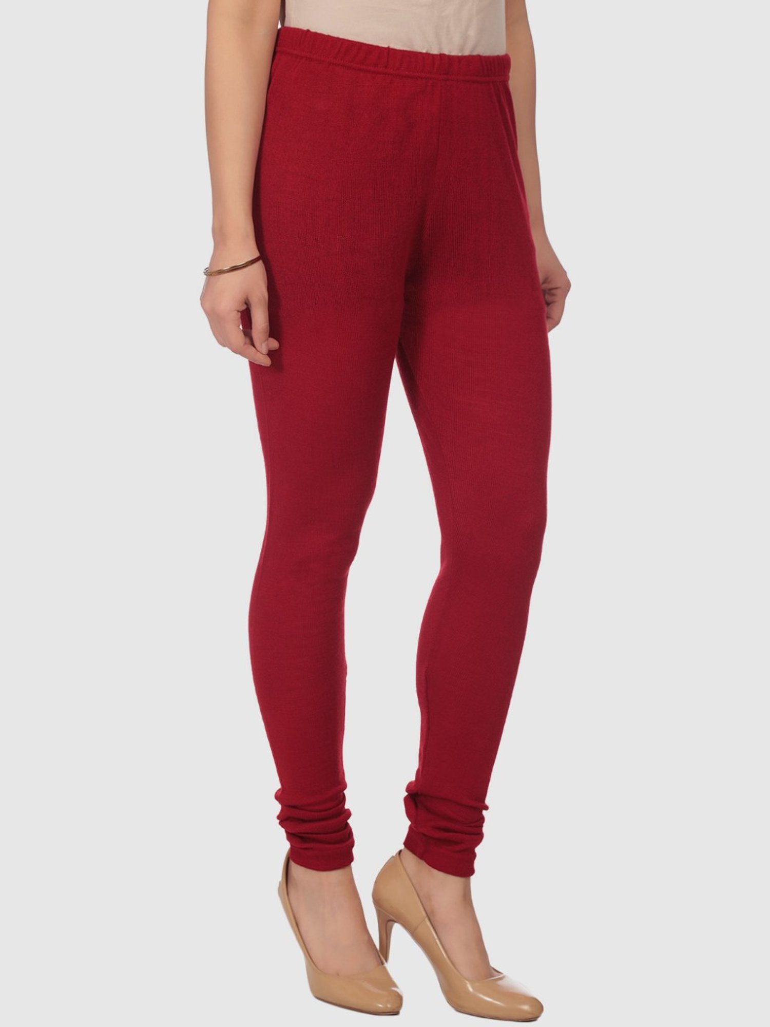 Buy Biba Red Cotton Solid Churidar for Women Online @ Tata CLiQ