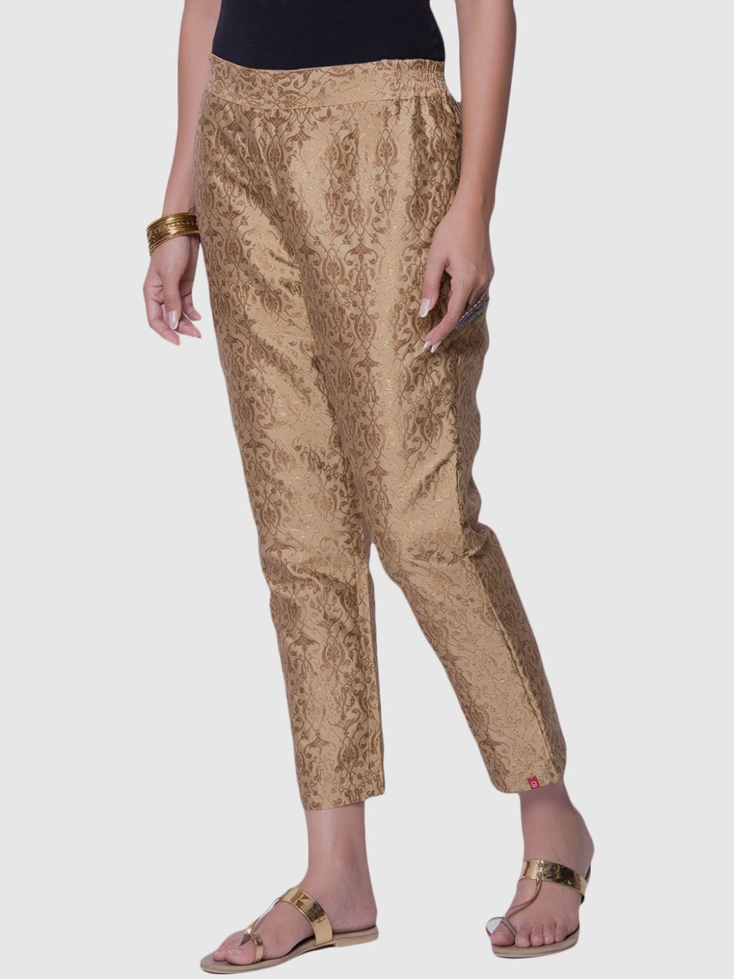 Buy Online Beige Rayon Pants for Women  Girls at Best Prices in Biba  IndiaFLORALH15377AW19BEG