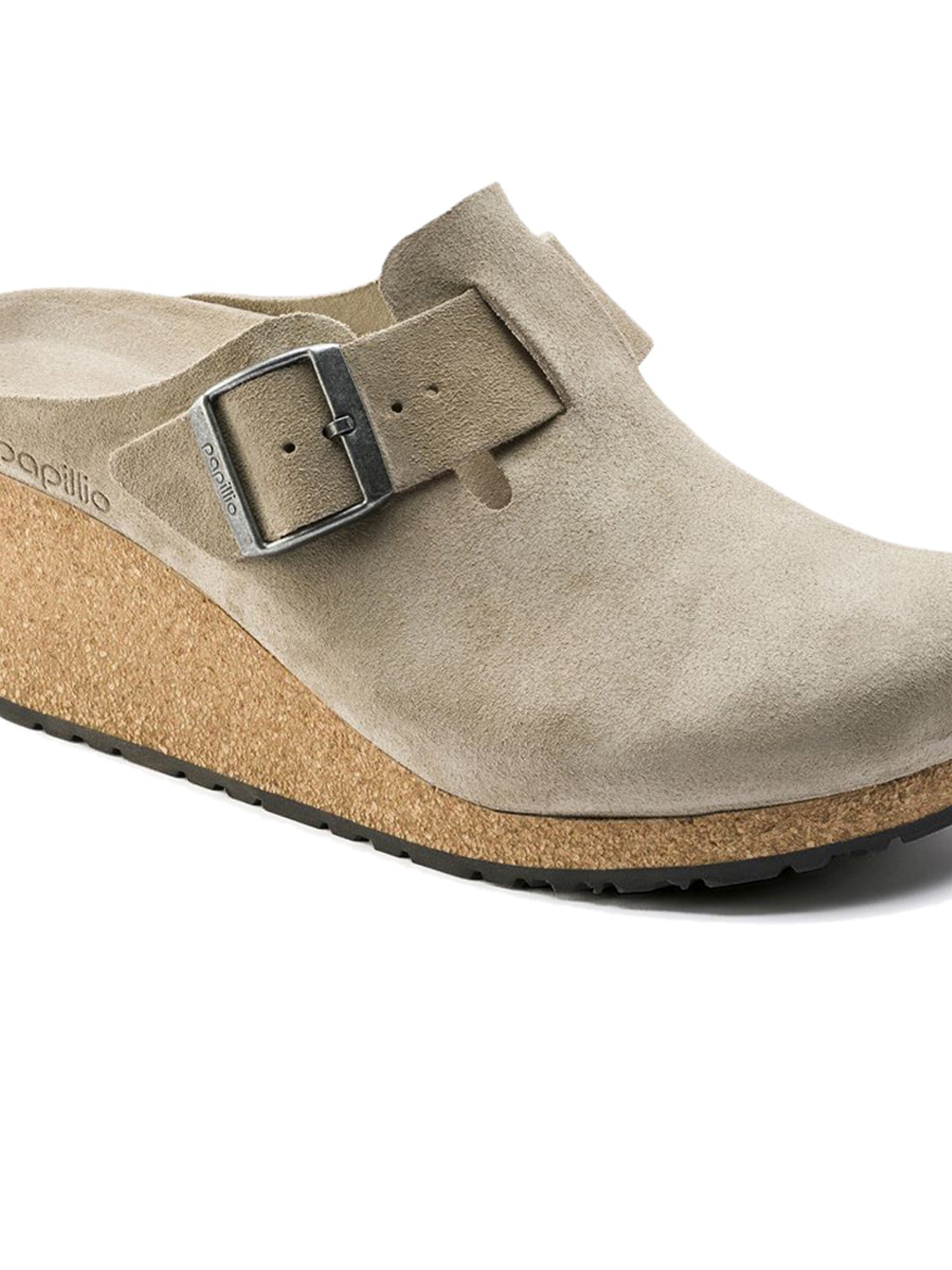 Buy Papillio by Birkenstock Fanny Taupe Narrow Width Mule Wedges