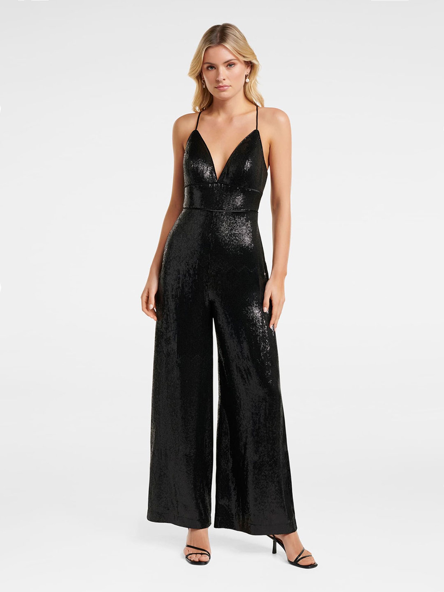 Jaded Rose Tall bandeau sequin jumpsuit with faux feather trim | ASOS-calidas.vn