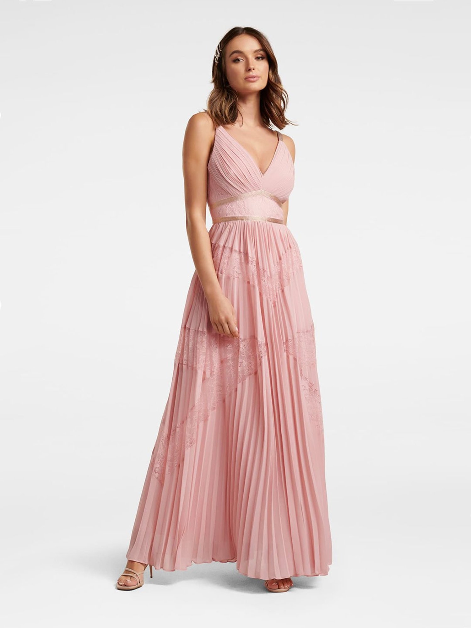 Ever New satin neck wrap split midi dress in vivid pink | ASOS | Bright pink  dresses, Midi dress, Forever new
