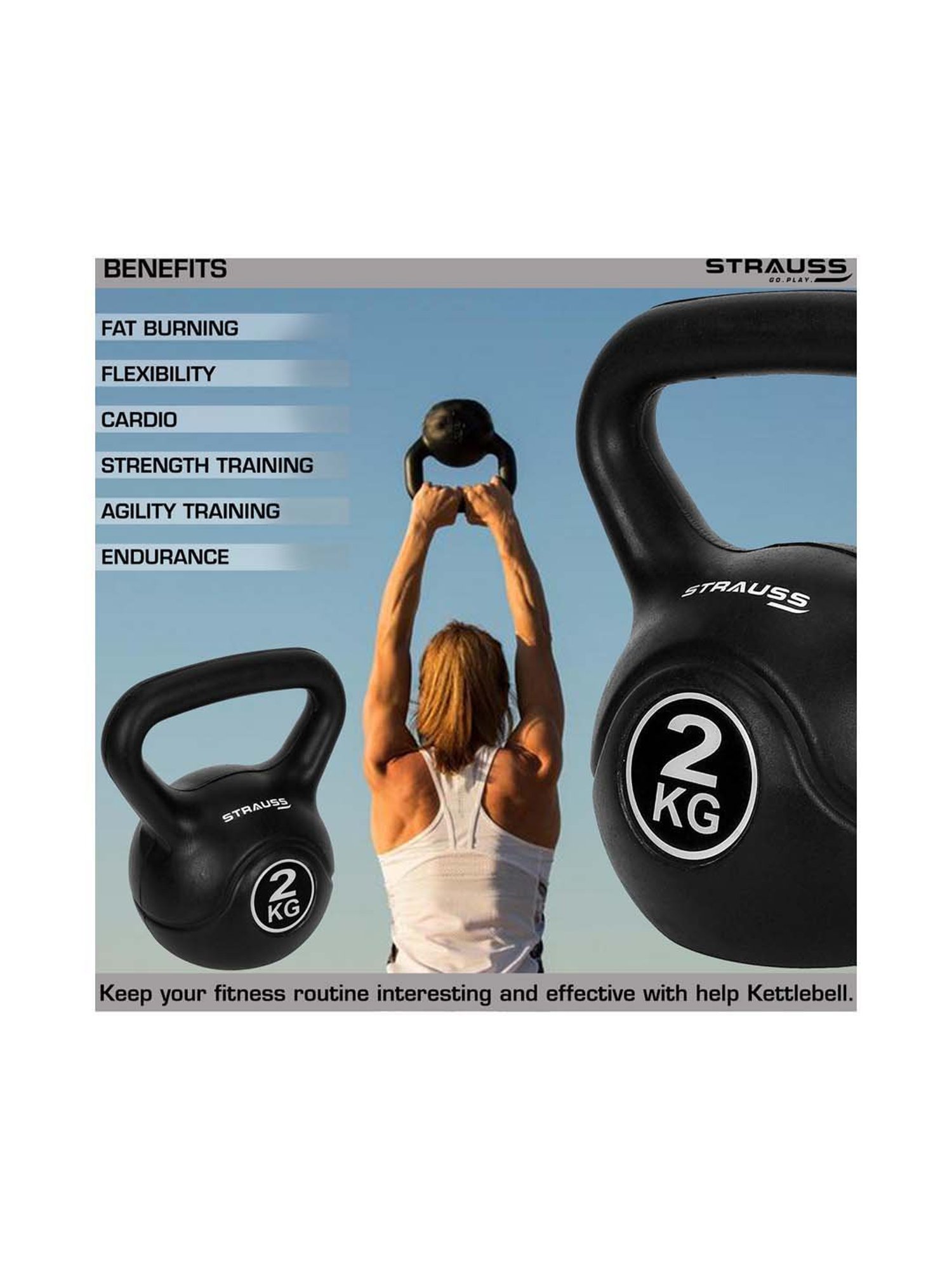 Buy Strauss Kettlebell, Black, (6 Kg) Online at Low Prices in India