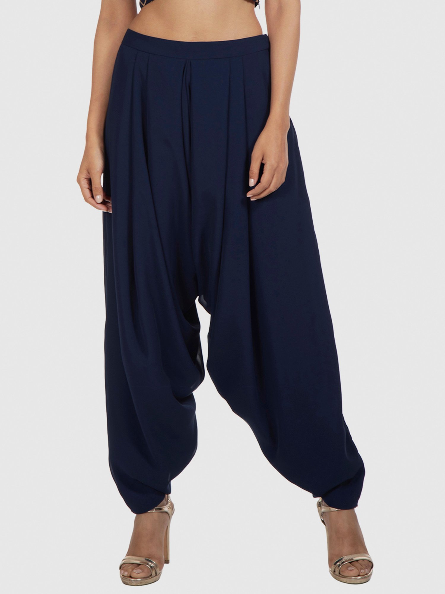 Buy Indya Blue Regular Fit Dhoti Pants 