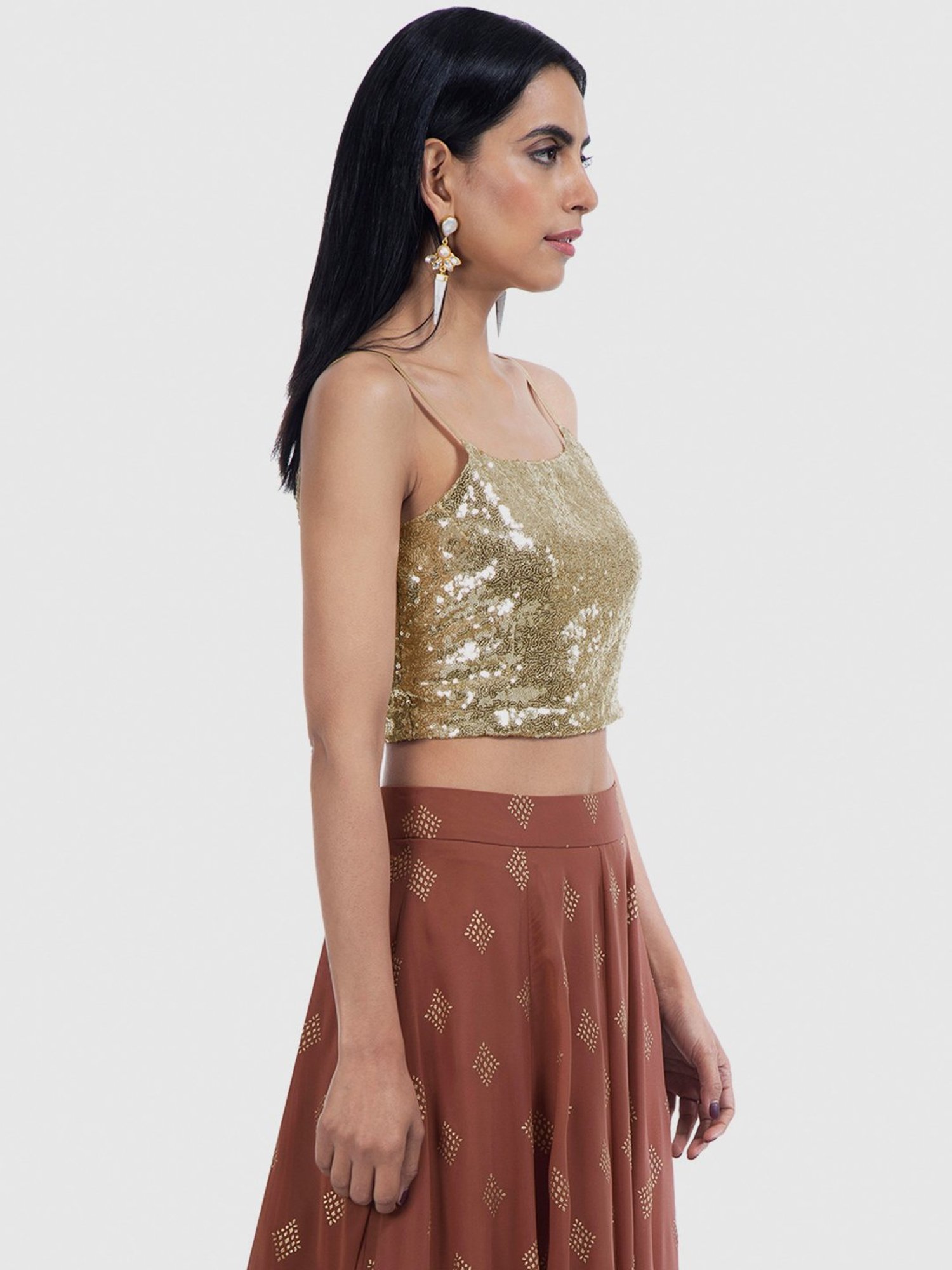 indya golden crop top